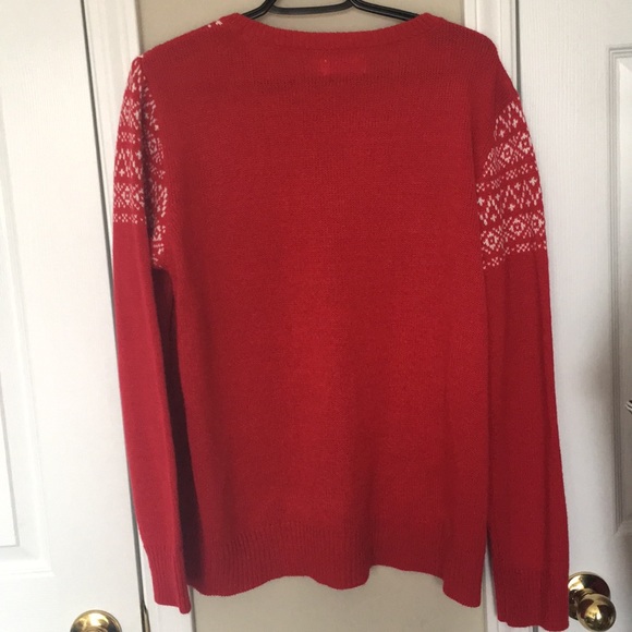 Red & white cozy holiday layering sweater - Picture 7 of 8